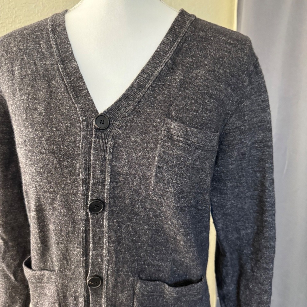 J.Crew Womens Wool Linen Blend Cardigan Sweater Charcoal Gray Style - Picture 7 of 11
